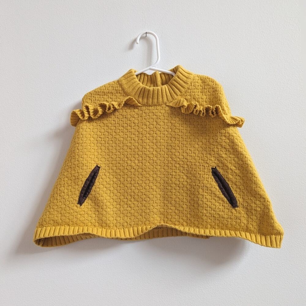 Janie And Jack Yellow Sweater Poncho Girls Sz 2T